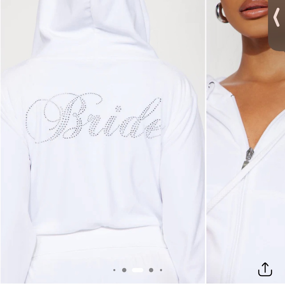 OG Bride Soft Velour Pant Set - White